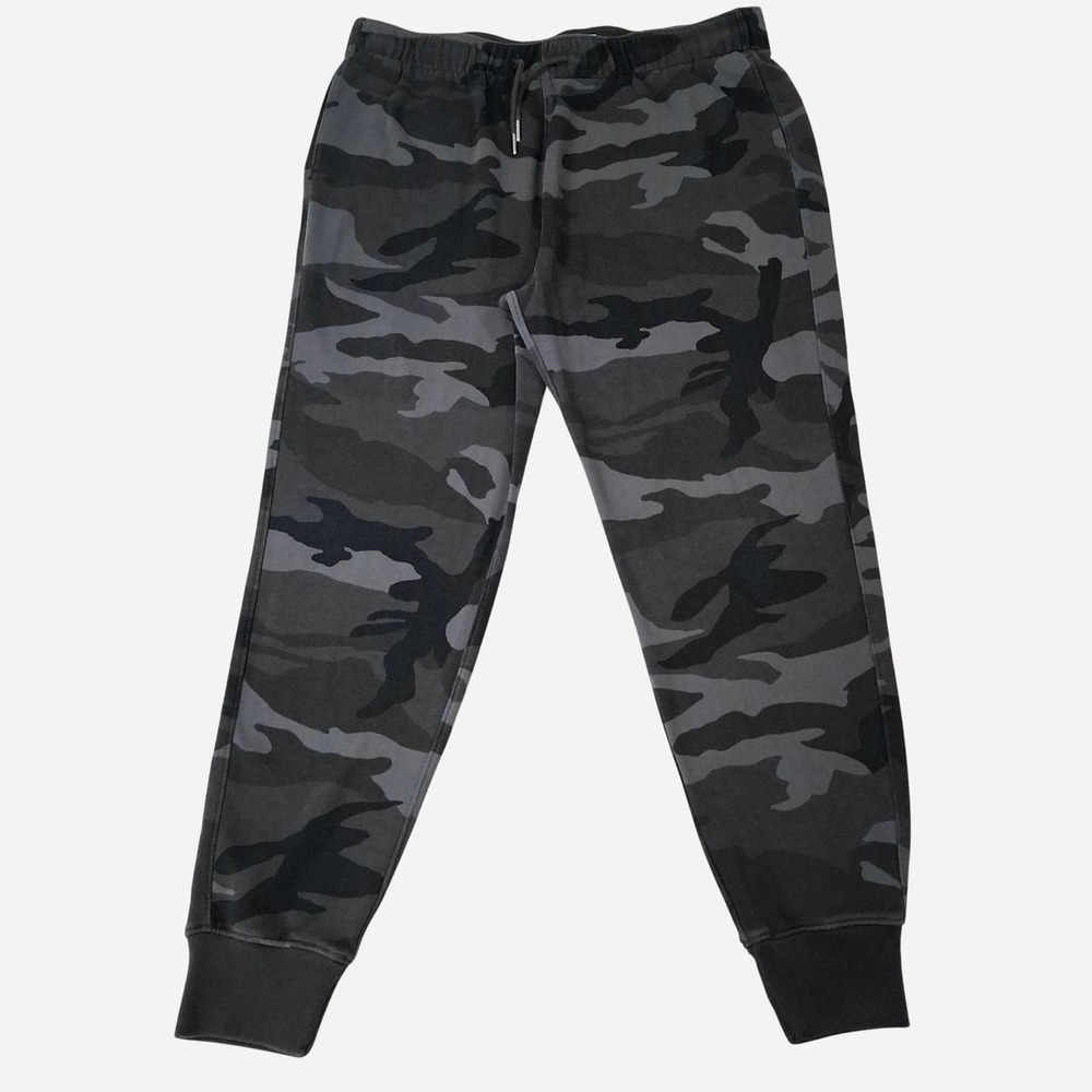Abercrombie & Fitch Mens Fleece Joggers Camo Pants Size L Large Dark Gray VGC